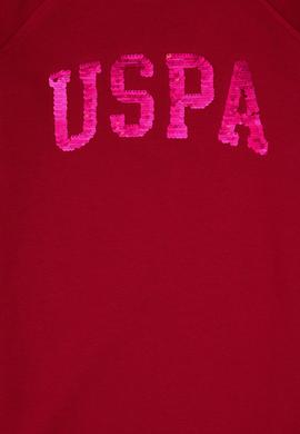 Kız Çocuk Koyu Frambuaz Payet Detaylı Bisiklet Yaka Sweat Örme Elbise - 50314313024