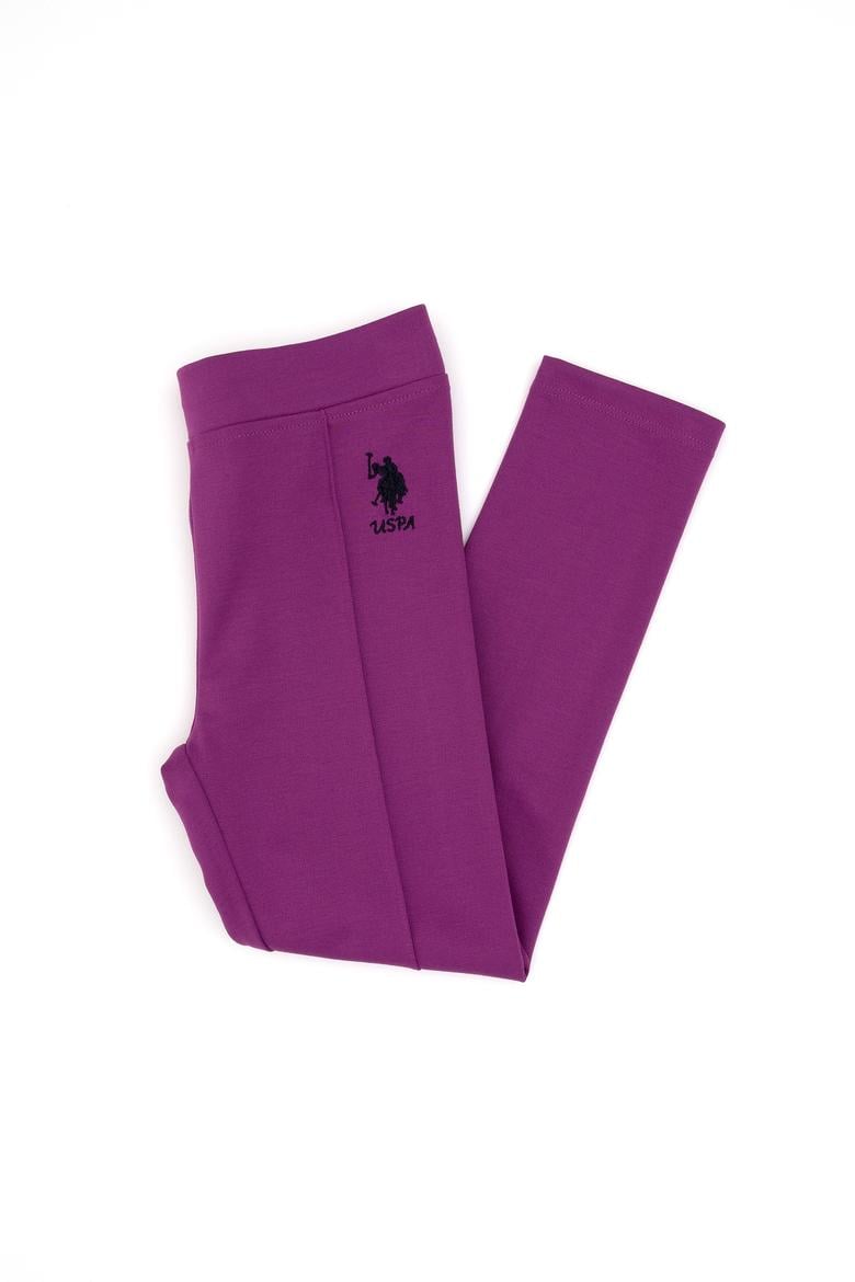 Kız Çocuk Menekşe Nervürlü İnterlok Tayt - 50316891002