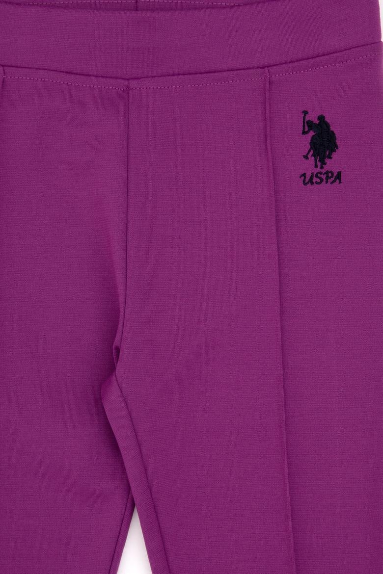 Kız Çocuk Menekşe Nervürlü İnterlok Tayt - 50316891002