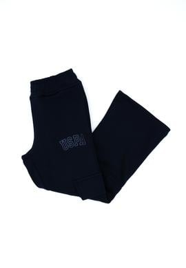 Kız Çocuk Lacivert Cep Detaylı Parlak Baskılı Eşofman Altı - 50316892023