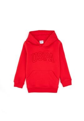 Kız Çocuk Kırmızı Kapüşonlu Şardonlu Basic Sweatshirt - 50314311050