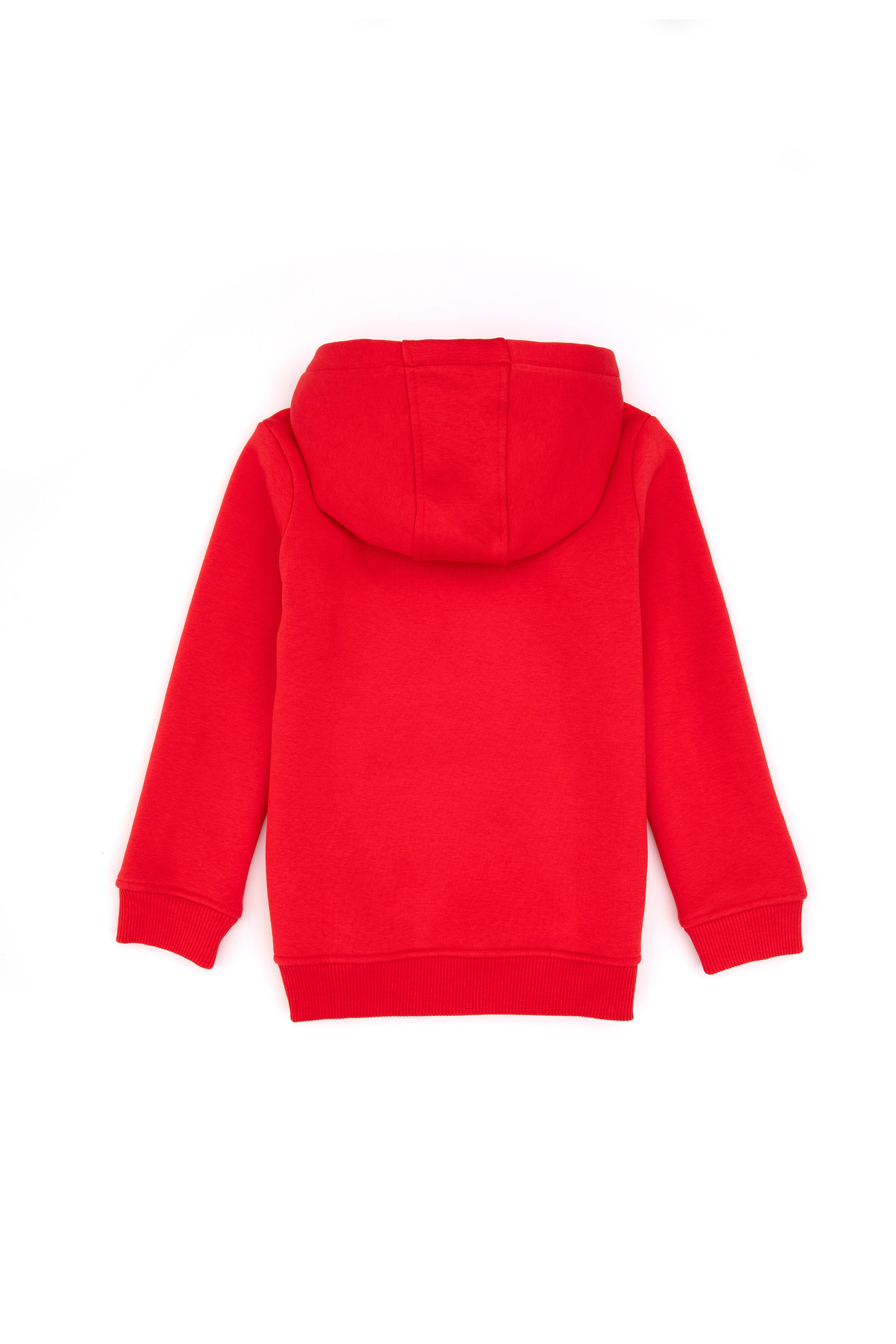 Kız Çocuk Kırmızı Kapüşonlu Şardonlu Basic Sweatshirt - Image 4