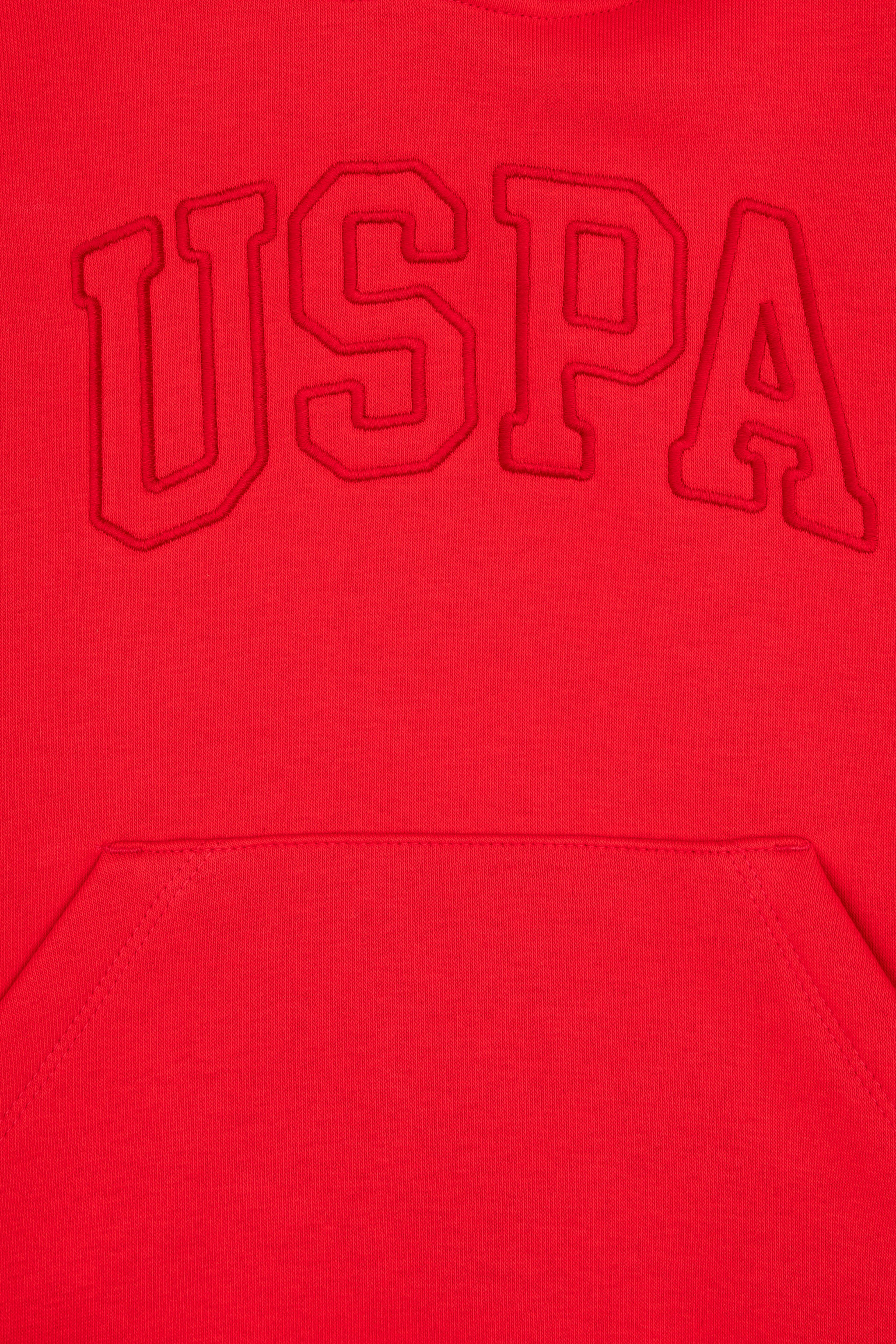Kız Çocuk Kırmızı Kapüşonlu Şardonlu Basic Sweatshirt - Image 5