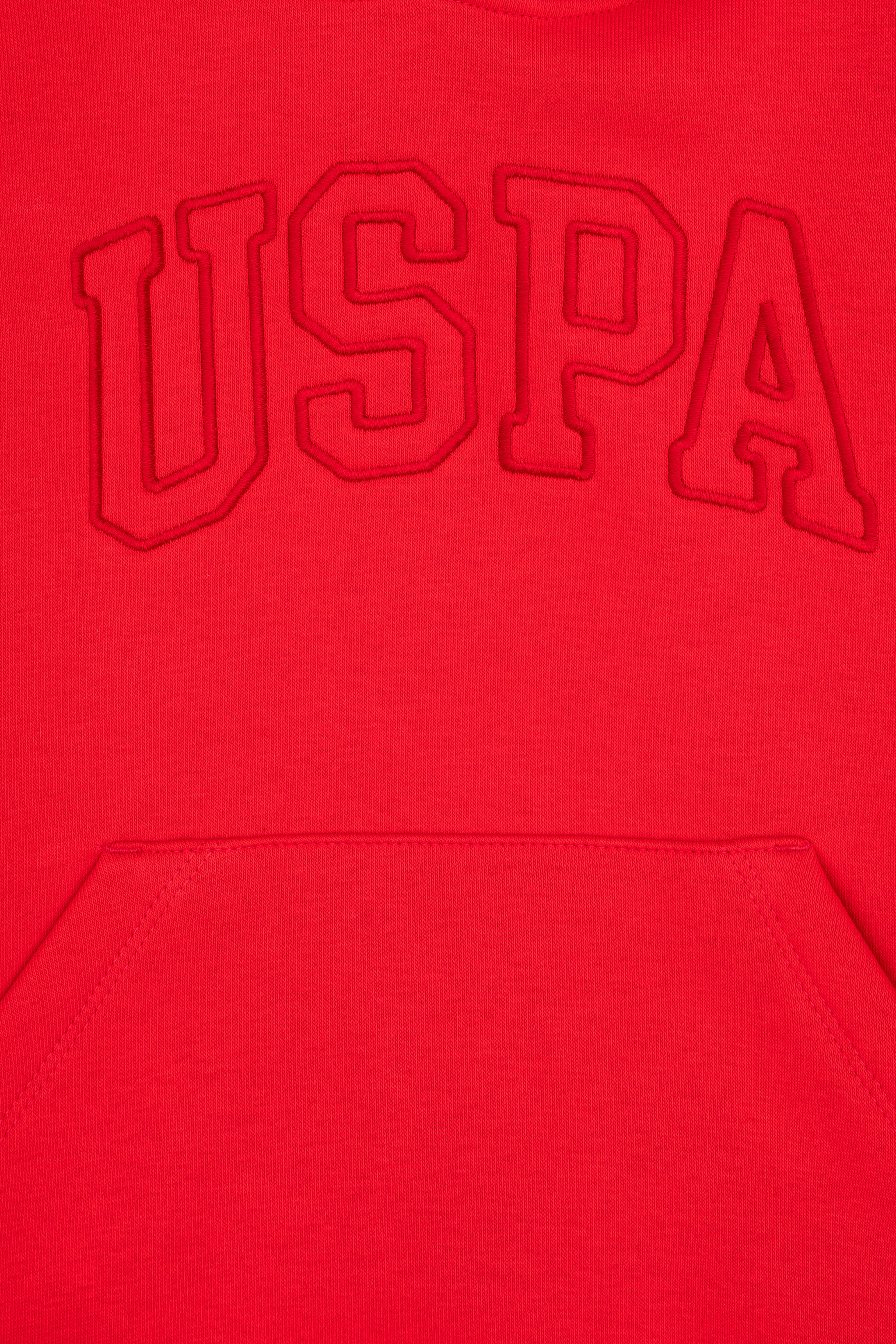 Kız Çocuk Kırmızı Kapüşonlu Şardonlu Basic Sweatshirt