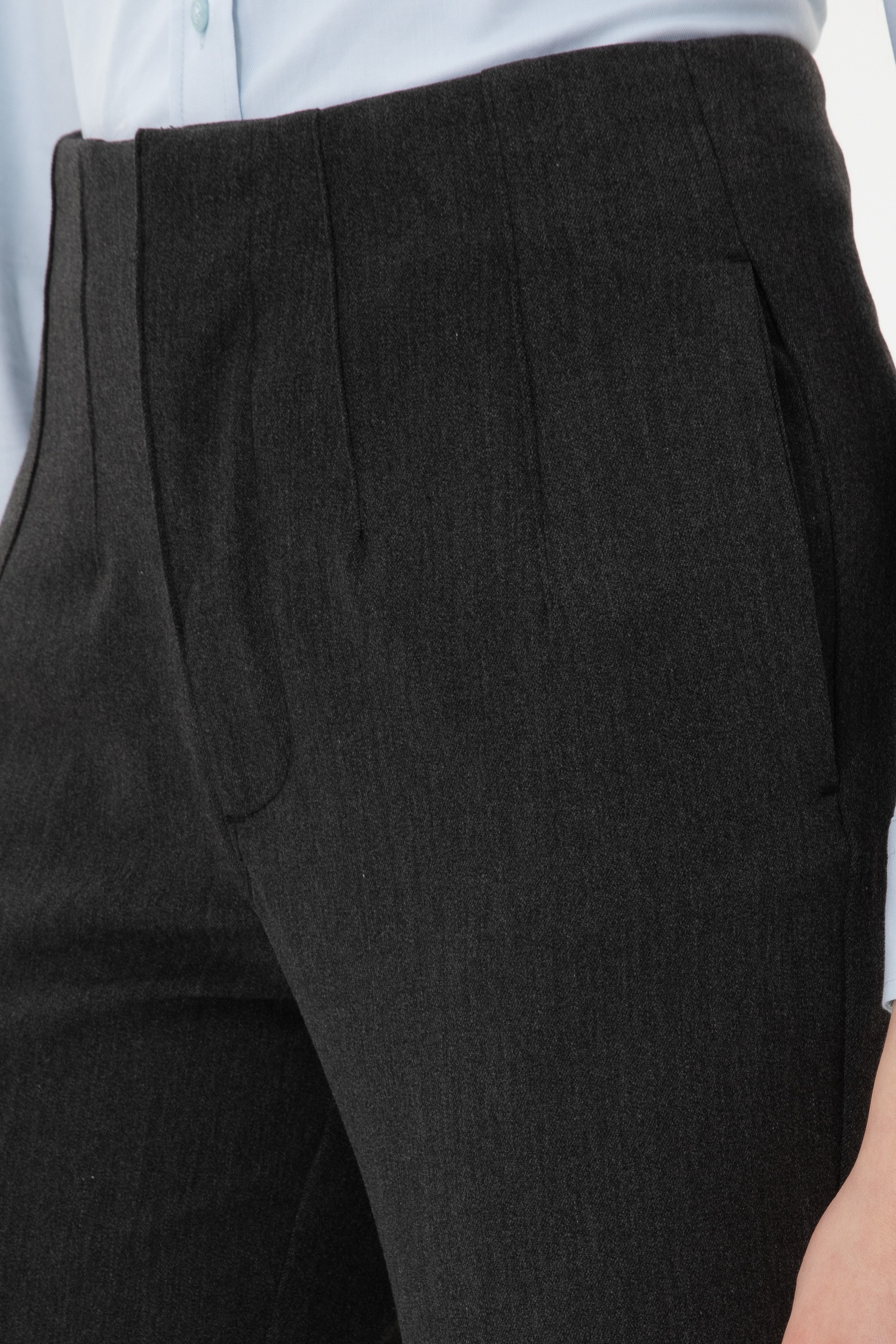Kadın Gri Carrot High Waist Fit Kanvas Pantolon