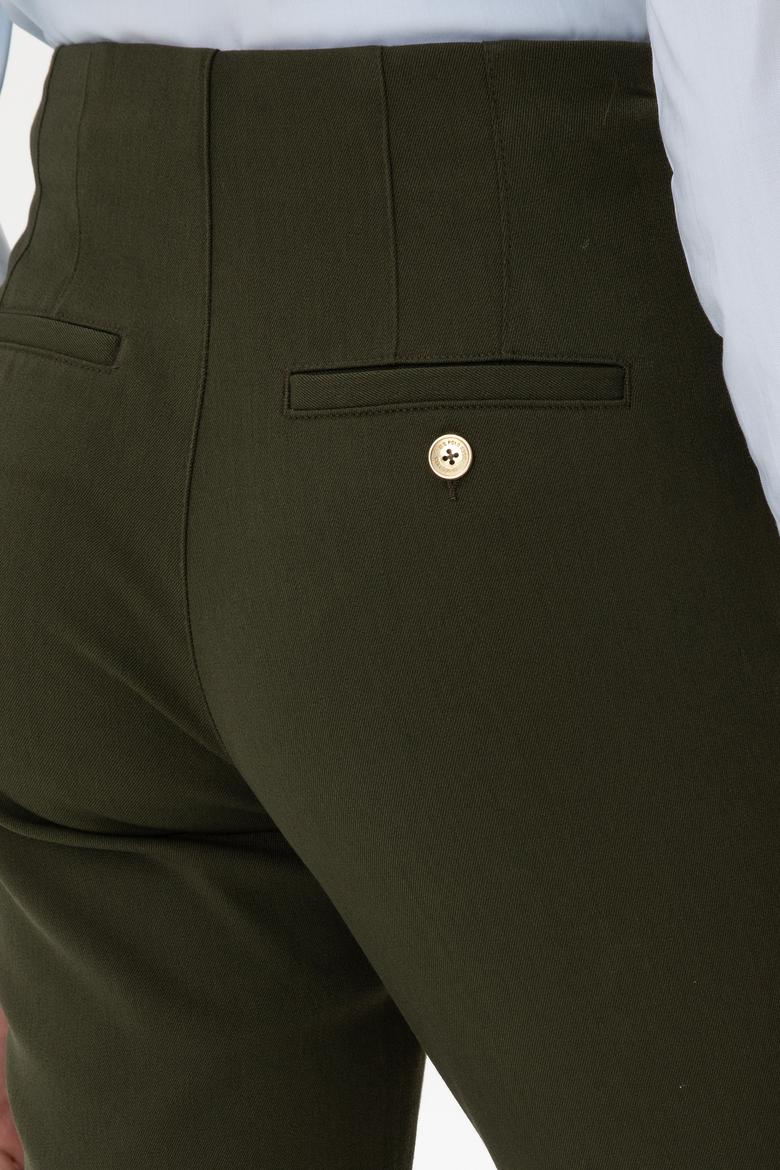 Kadın Haki Carrot High Waist Fit Kanvas Pantolon - 50318108013