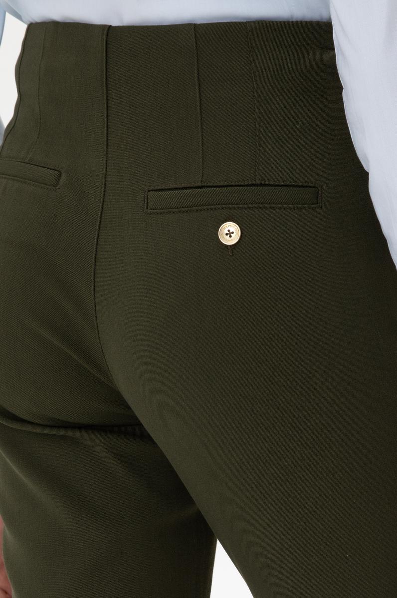 Kadın Haki Carrot High Waist Fit Kanvas Pantolon