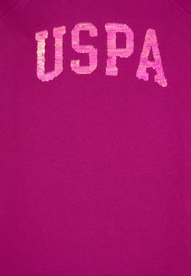 Kız Çocuk Fuşya Payet Detaylı Bisiklet Yaka Sweat Örme Elbise - 50314313007