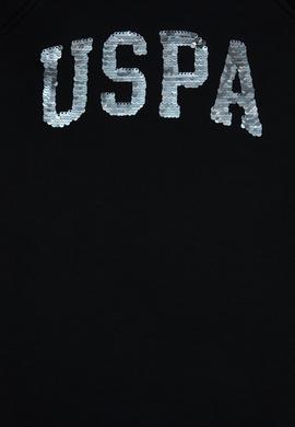 Kız Çocuk Siyah Payet Detaylı Bisiklet Yaka Sweat Örme Elbise - 50314313049