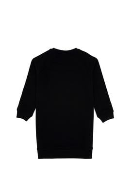 Kız Çocuk Siyah Payet Detaylı Bisiklet Yaka Sweat Örme Elbise - 50314313049