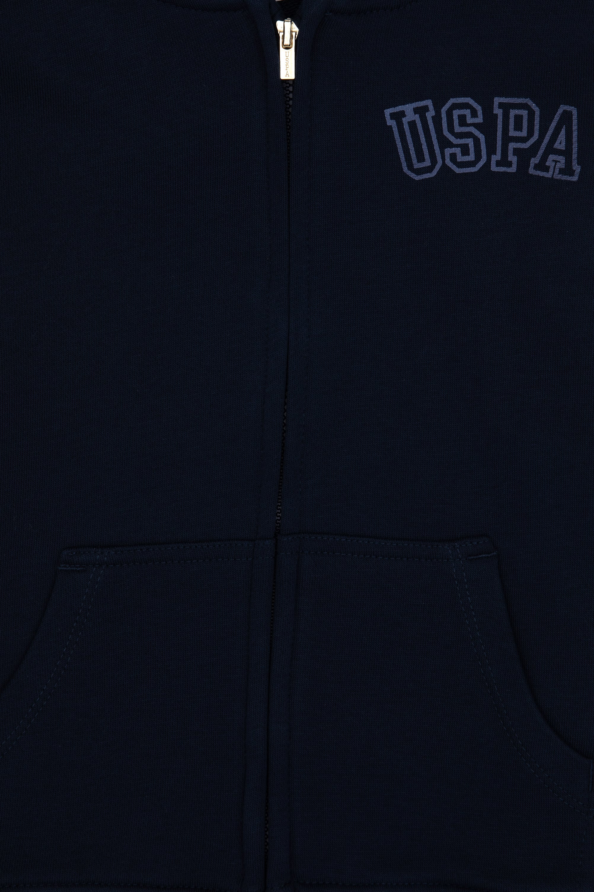 Kız Çocuk Lacivert Kapüşonlu Fermuarlı Basic Sweatshirt - Image 5