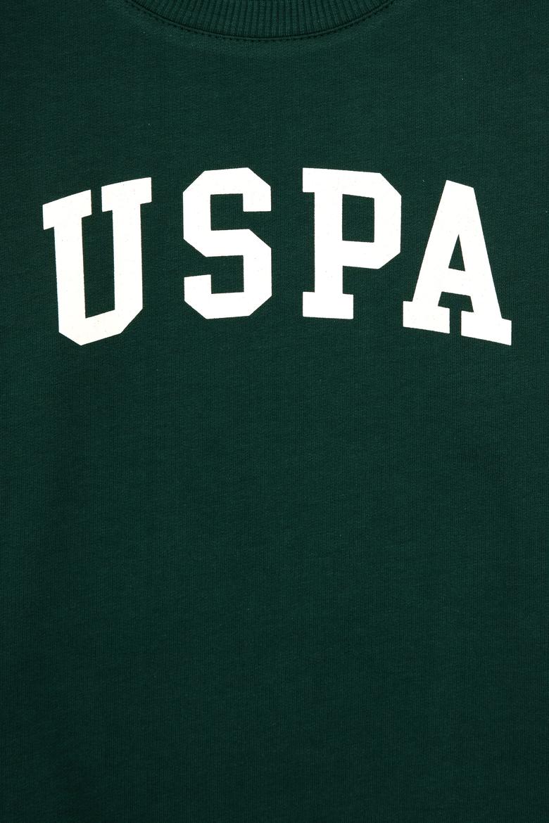 Erkek Çocuk Koyu Yeşil Bisiklet Yaka Basic Sweatshirt - 50313830038