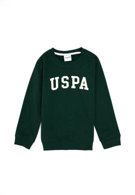 Erkek Çocuk Koyu Yeşil Bisiklet Yaka Basic Sweatshirt - 50313830038