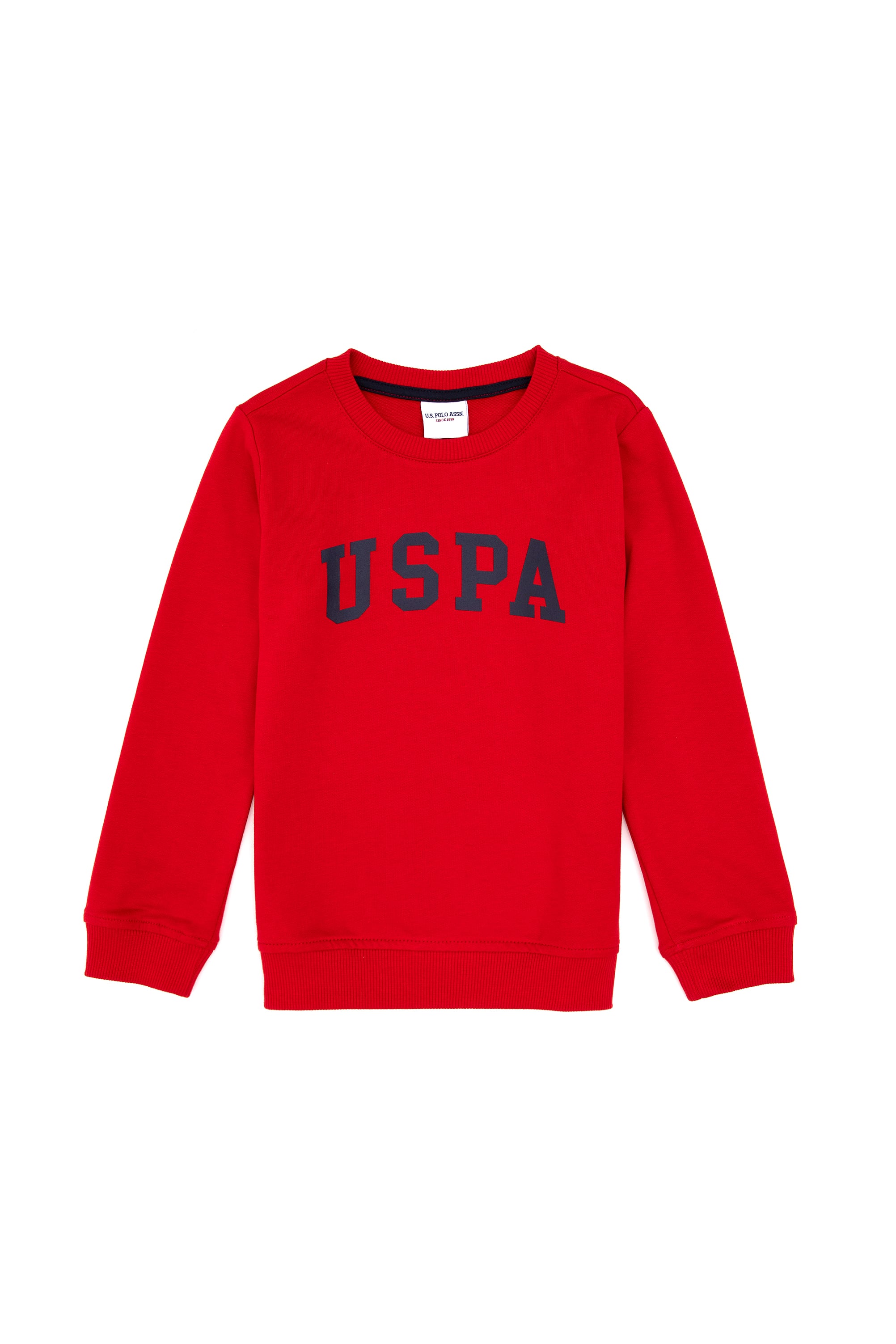 Erkek Çocuk Kırmızı Bisiklet Yaka Basic Sweatshirt - Image 1