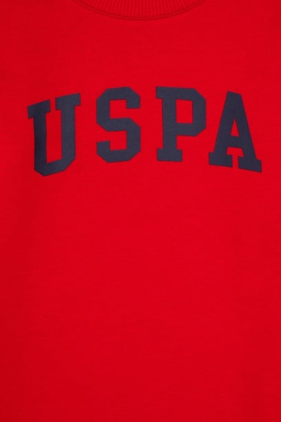 Erkek Çocuk Kırmızı Bisiklet Yaka Basic Sweatshirt