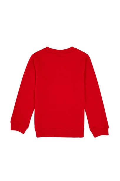 Erkek Çocuk Kırmızı Bisiklet Yaka Basic Sweatshirt