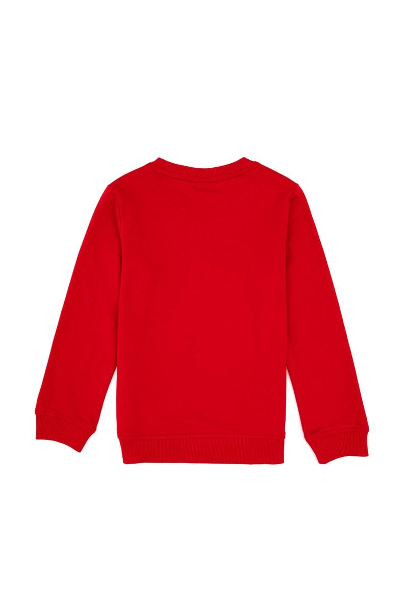 Erkek Çocuk Kırmızı Bisiklet Yaka Basic Sweatshirt