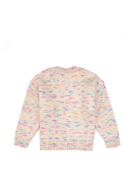 Kız Çocuk Neon Pembe Payet İşlemeli Bisiklet Yaka Kazak - 50314362001