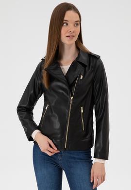 Kadın Siyah Suni Deri Ceket - 50317316003
