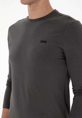 Erkek Slim Fit Bisiklet Yaka Grı Süprem Basic Sweatshirt - 50313744033