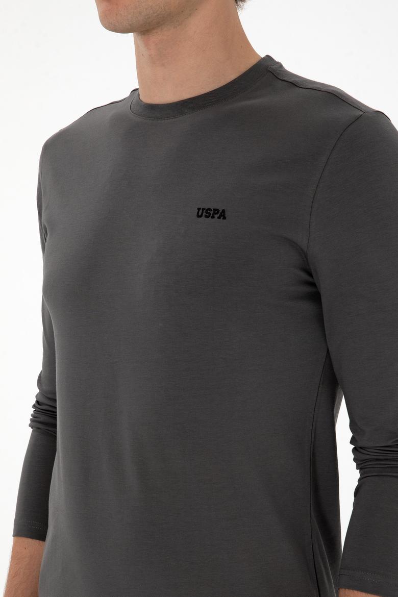 Erkek Slim Fit Bisiklet Yaka Grı Süprem Basic Sweatshirt - 50313744033