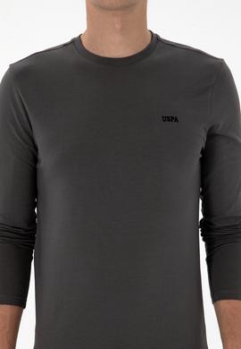 Erkek Slim Fit Bisiklet Yaka Grı Süprem Basic Sweatshirt - 50313744033