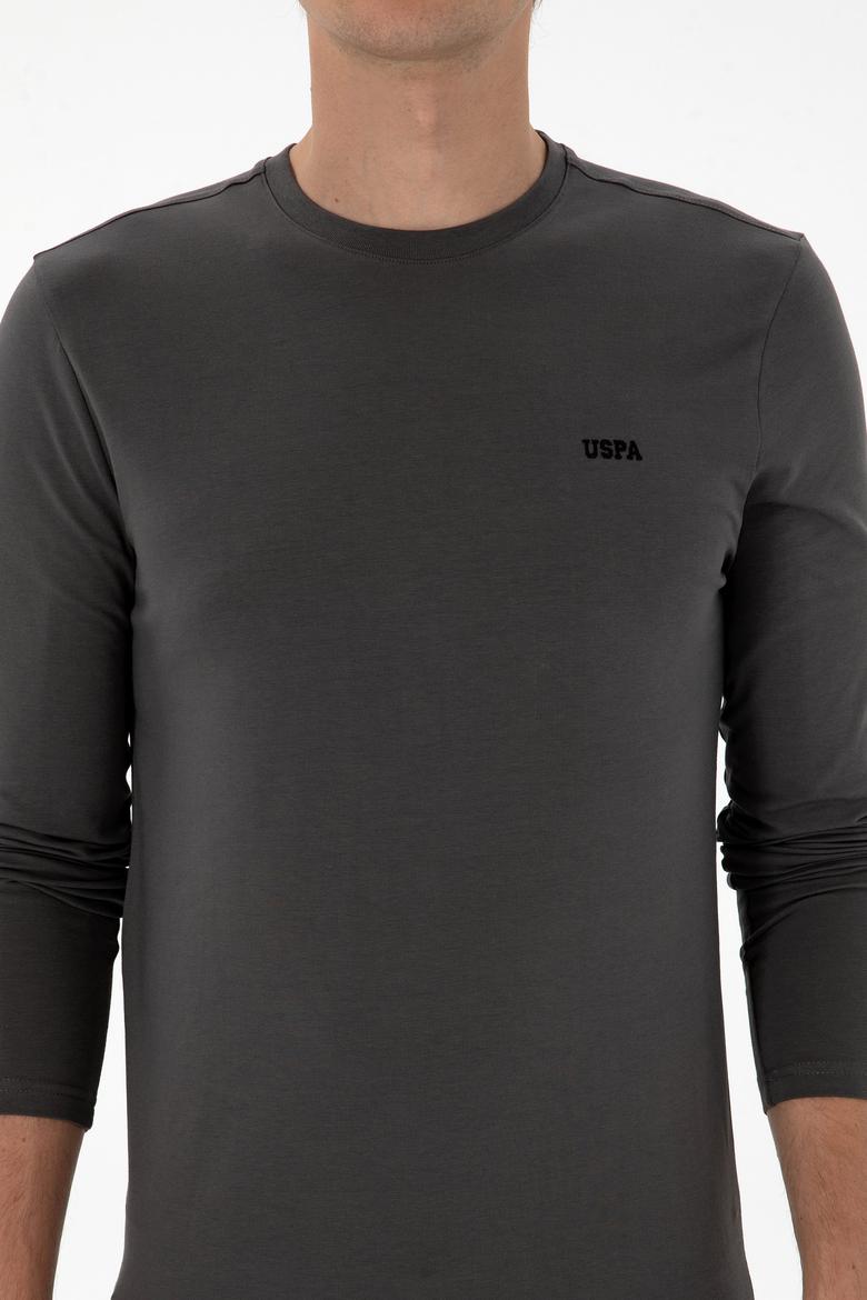 Erkek Slim Fit Bisiklet Yaka Grı Süprem Basic Sweatshirt - 50313744033