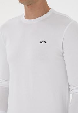 Erkek Slim Fit Bisiklet Yaka Beyaz Süprem Basic Sweatshirt - 50313744019