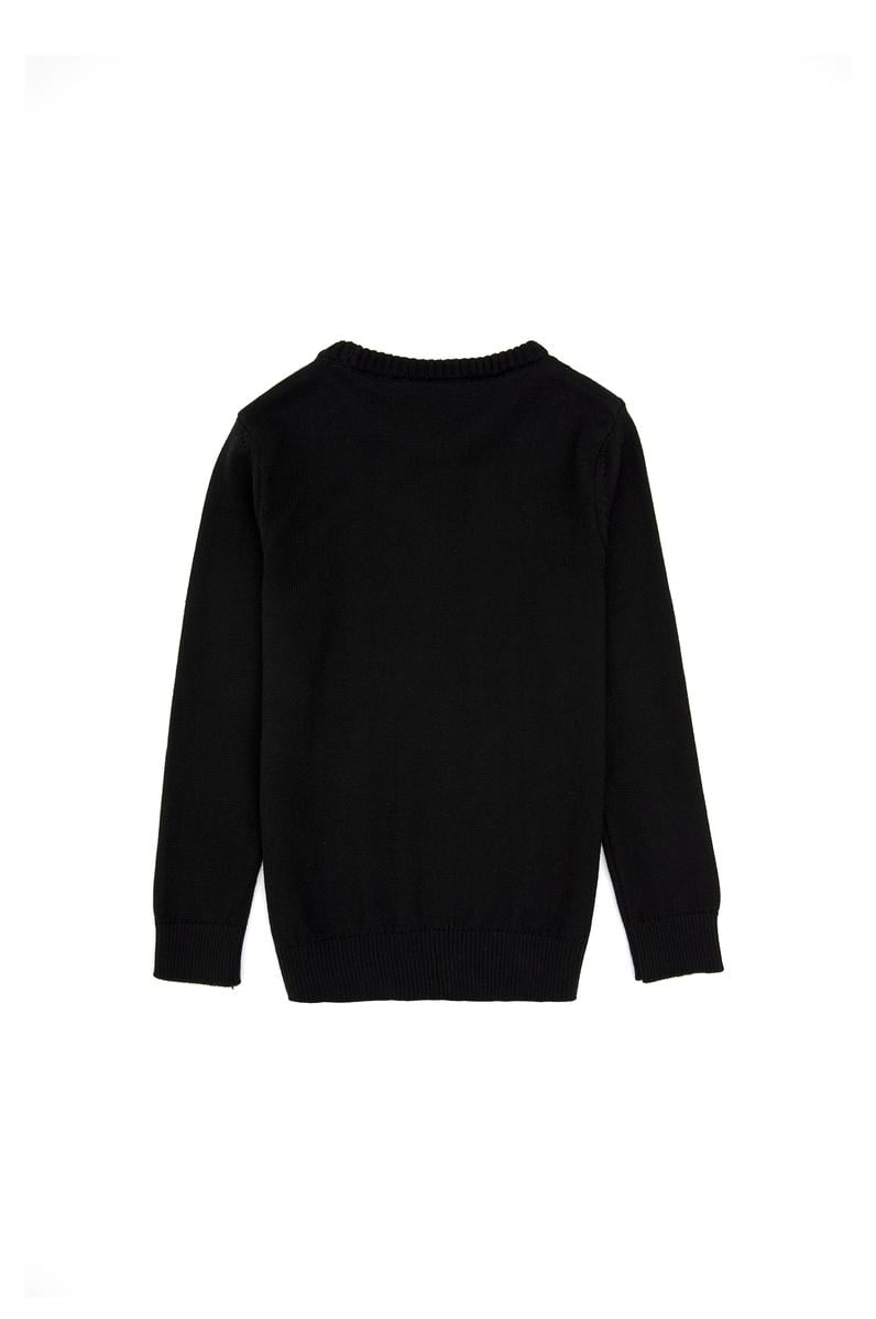 Erkek Çocuk Siyah Basic Kazak