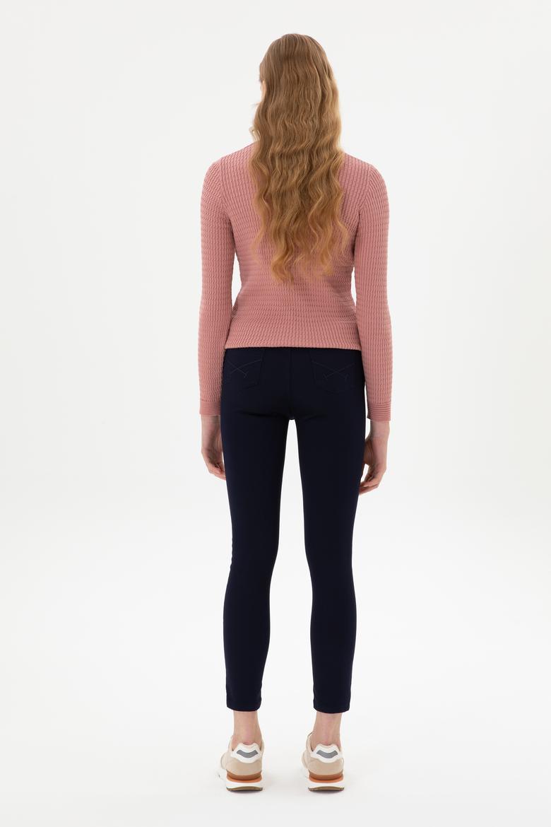 Kadın Lacivert Toothpick Fit Kanvas Pantolon - 50316852003