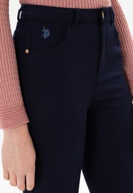 Kadın Lacivert Toothpick Fit Kanvas Pantolon - 50316852003