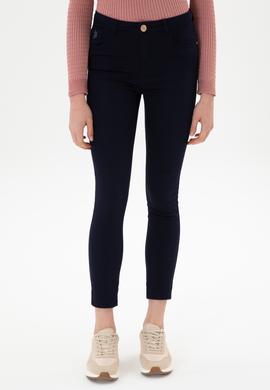 Kadın Lacivert Toothpick Fit Kanvas Pantolon - 50316852003