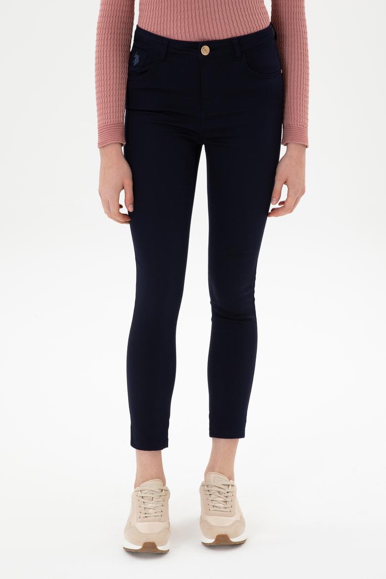 Kadın Lacivert Toothpick Fit Kanvas Pantolon - 50316852003