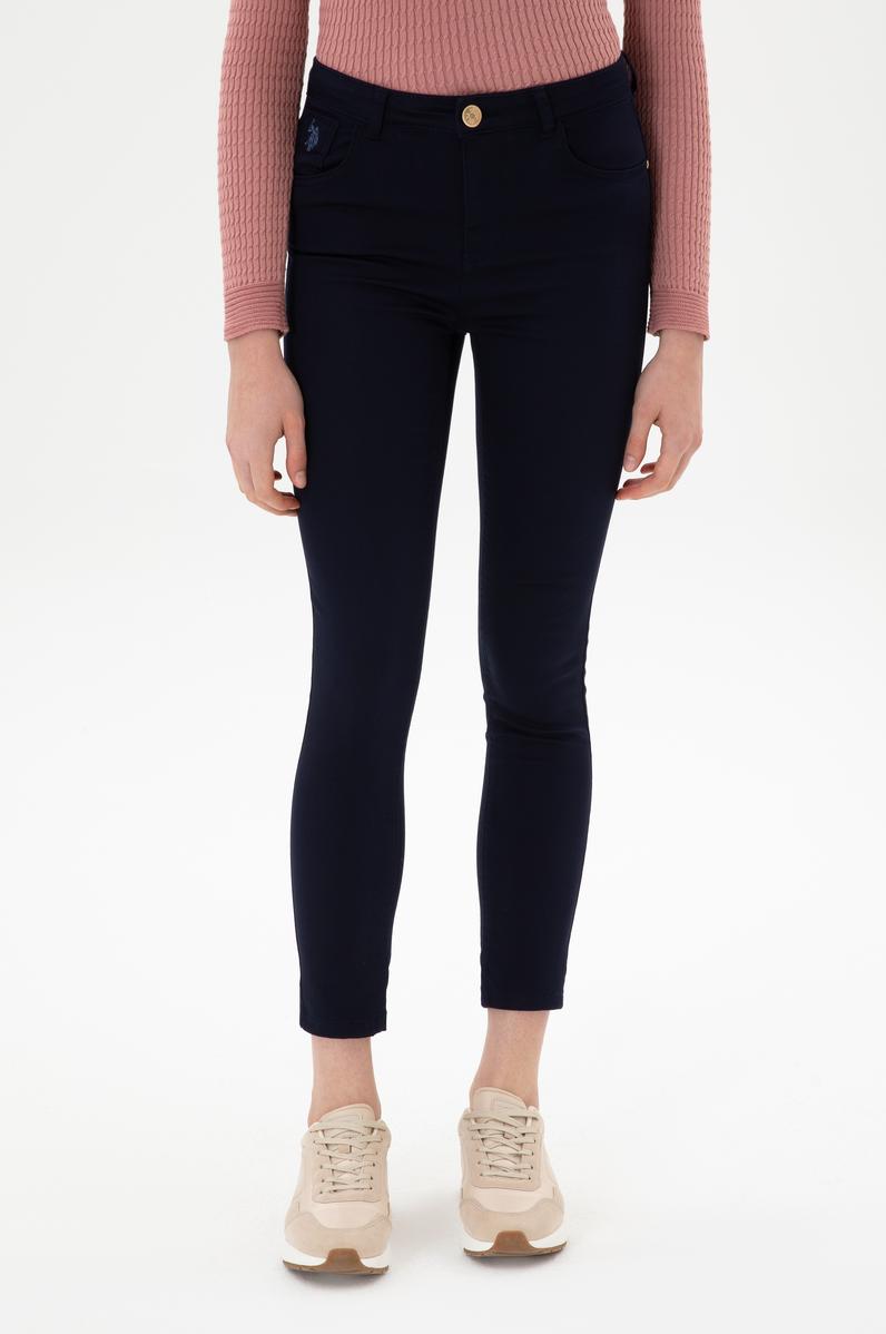 Kadın Lacivert Toothpick Fit Kanvas Pantolon