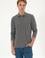 Erkek Regular Fit Polo Yaka Antrasit Melanj Basic Sweatshirt