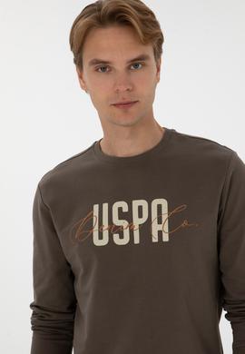 Erkek Regular Fit Bisiklet Yaka Vizon İnce Sweatshirt - 50315570046