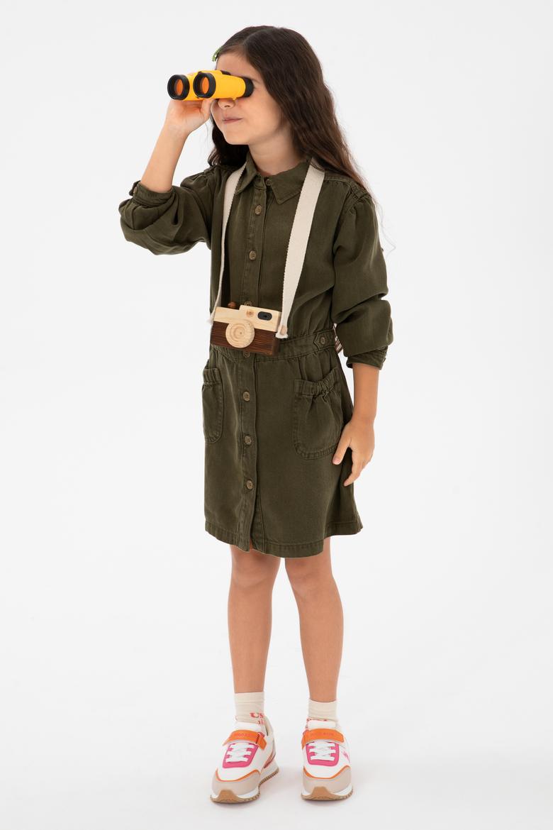 Kız Çocuk Haki Jean Elbise - 50272317001