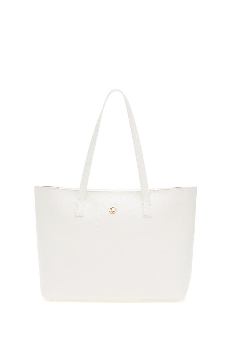 Kadın Beyaz Makyaj Çantalı Kol Çantası