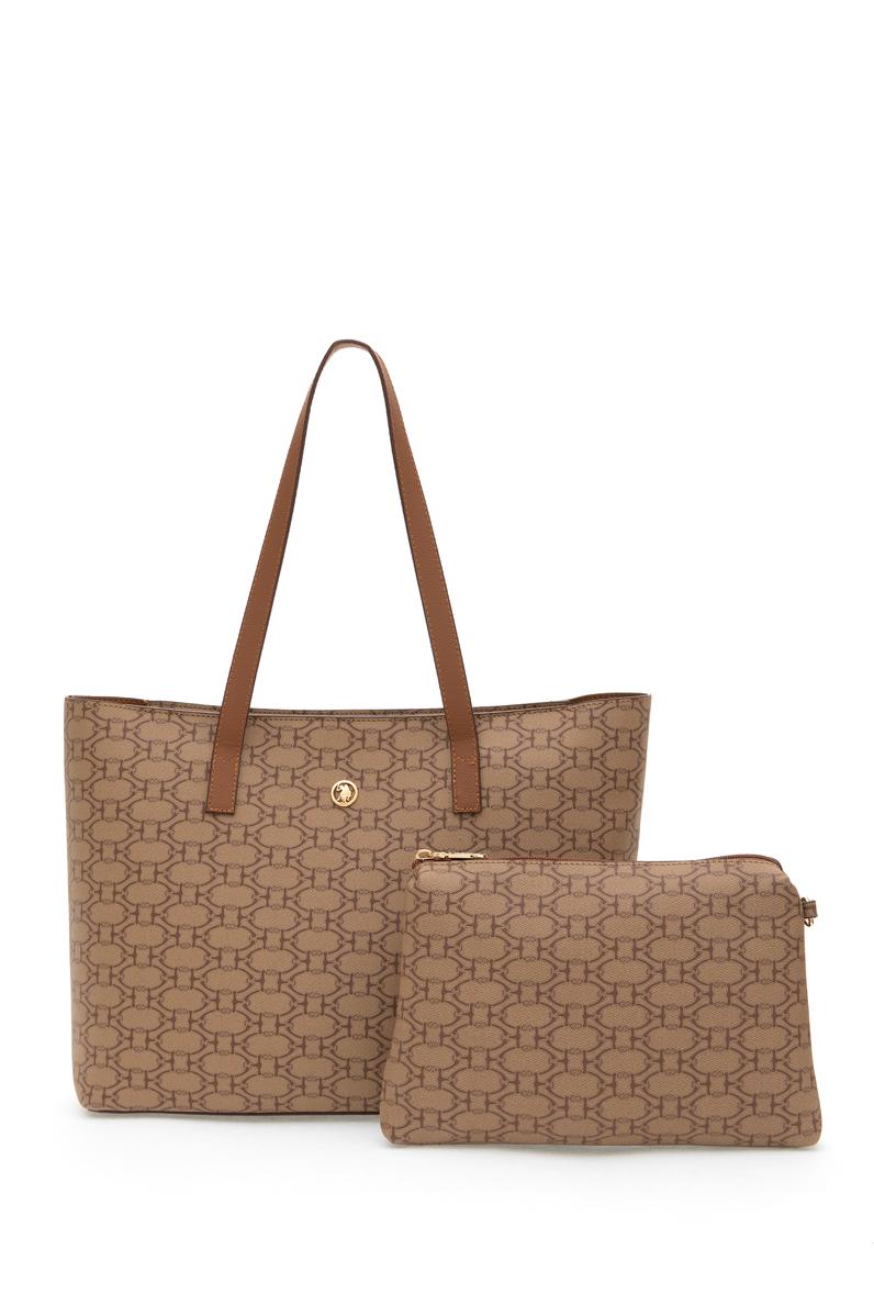 Kadın Koyu Bej Makyaj Çantalı Kol Çantası