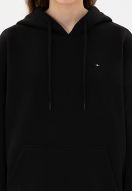 Kadın Siyah Şardonlu Kapüşonlu Sweatshırt - 50313567015