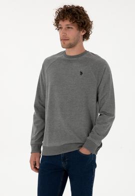 Erkek Regular Fit Bisiklet Yaka Antrasit Melanj İnce Basic Sweatshirt - 50313752017