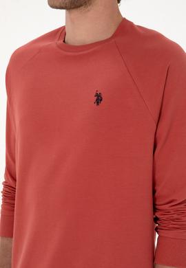 Erkek Regular Fit Bisiklet Yaka Gül Kurusu İnce Basic Sweatshirt - 50313752057