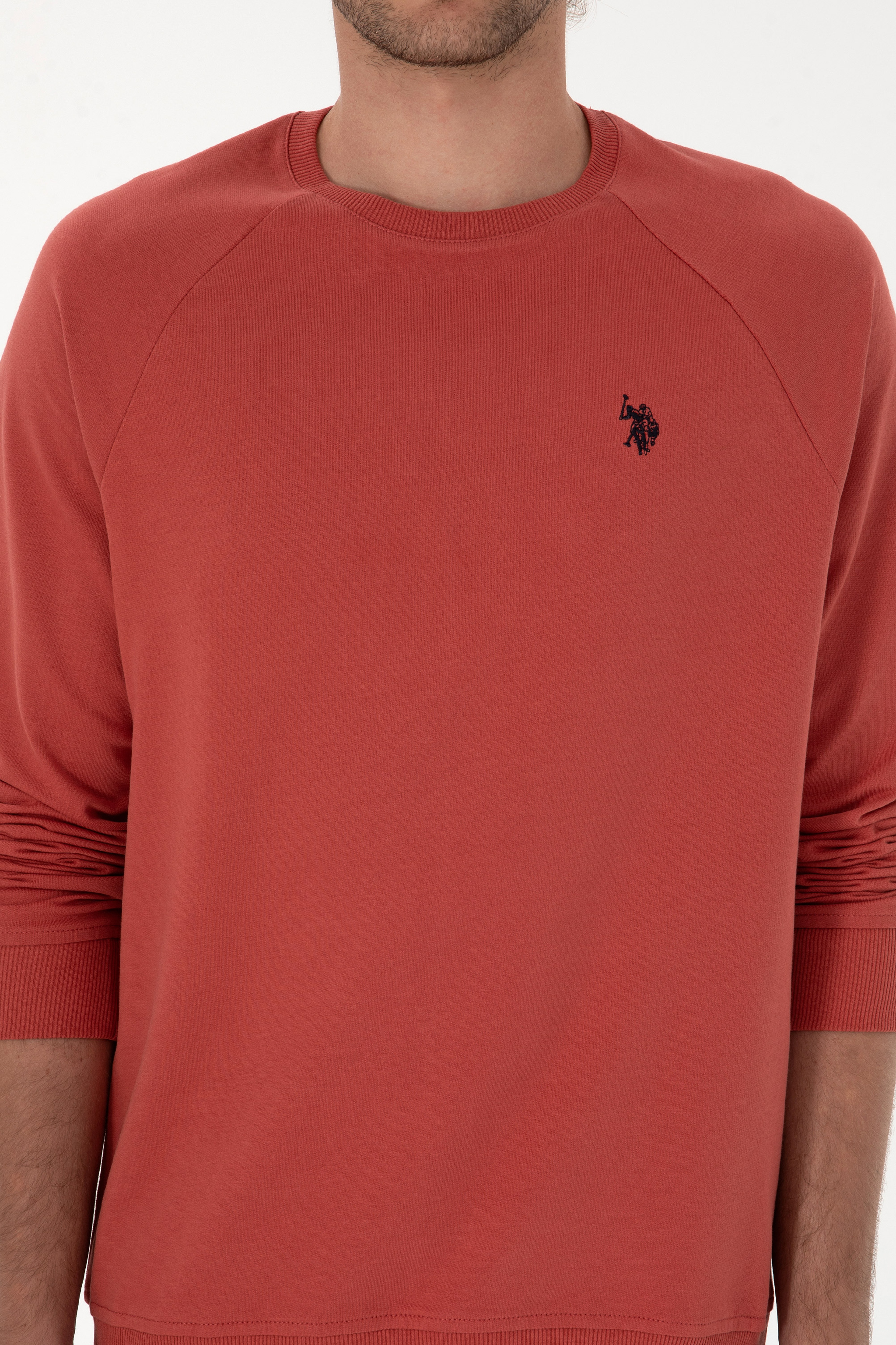 Erkek Regular Fit Bisiklet Yaka Gül Kurusu İnce Basic Sweatshirt - Image 6