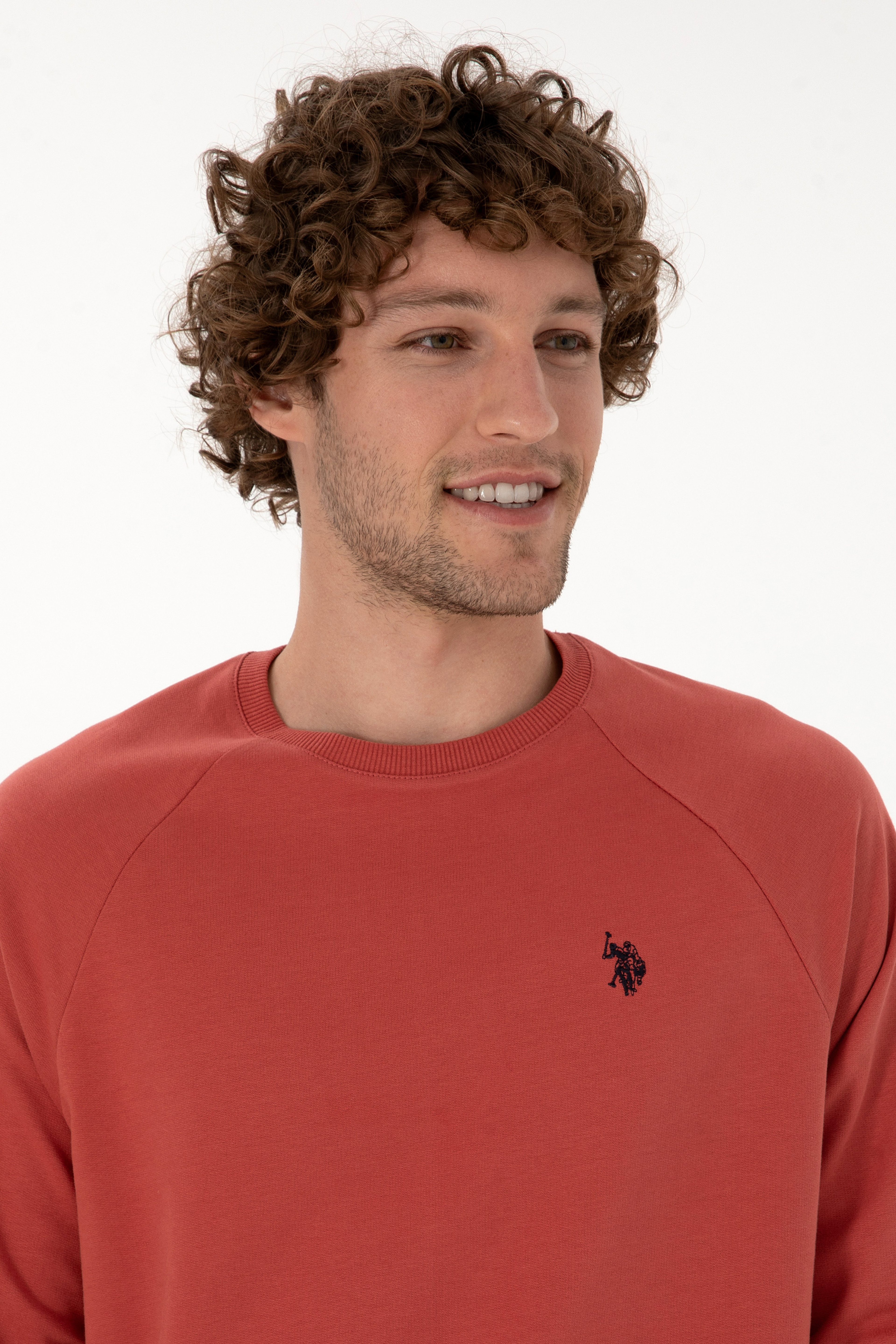 Erkek Regular Fit Bisiklet Yaka Gül Kurusu İnce Basic Sweatshirt - Image 2