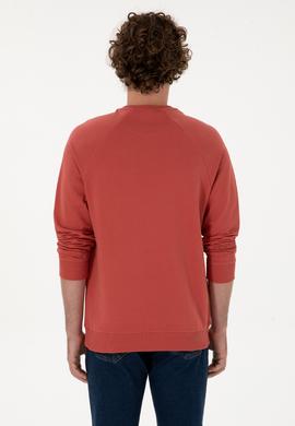 Erkek Regular Fit Bisiklet Yaka Gül Kurusu İnce Basic Sweatshirt - 50313752057