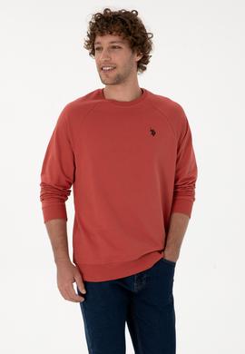 Erkek Regular Fit Bisiklet Yaka Gül Kurusu İnce Basic Sweatshirt - 50313752057