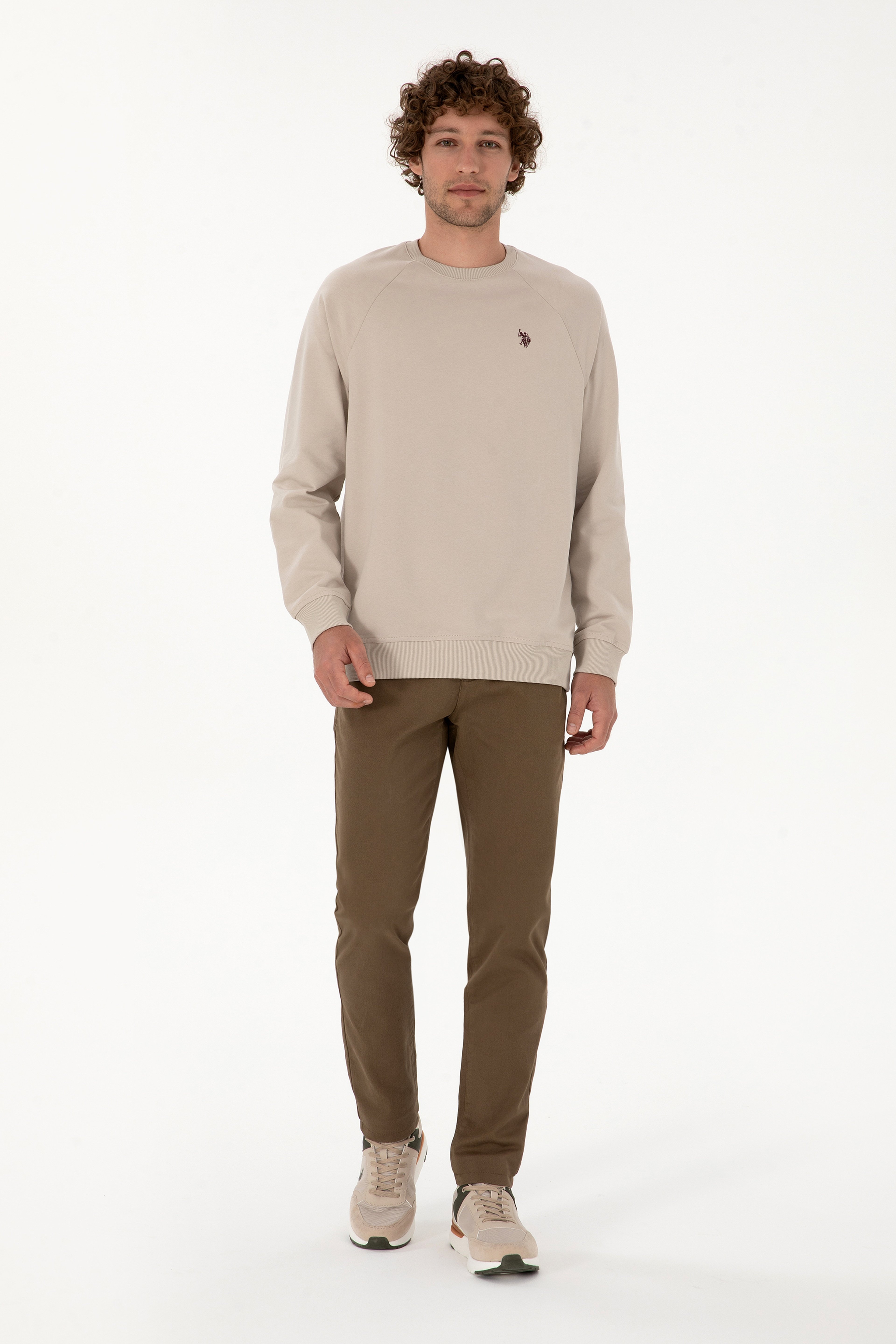 Erkek Slim Fit Haki Kanvas Pantolon - Image 1