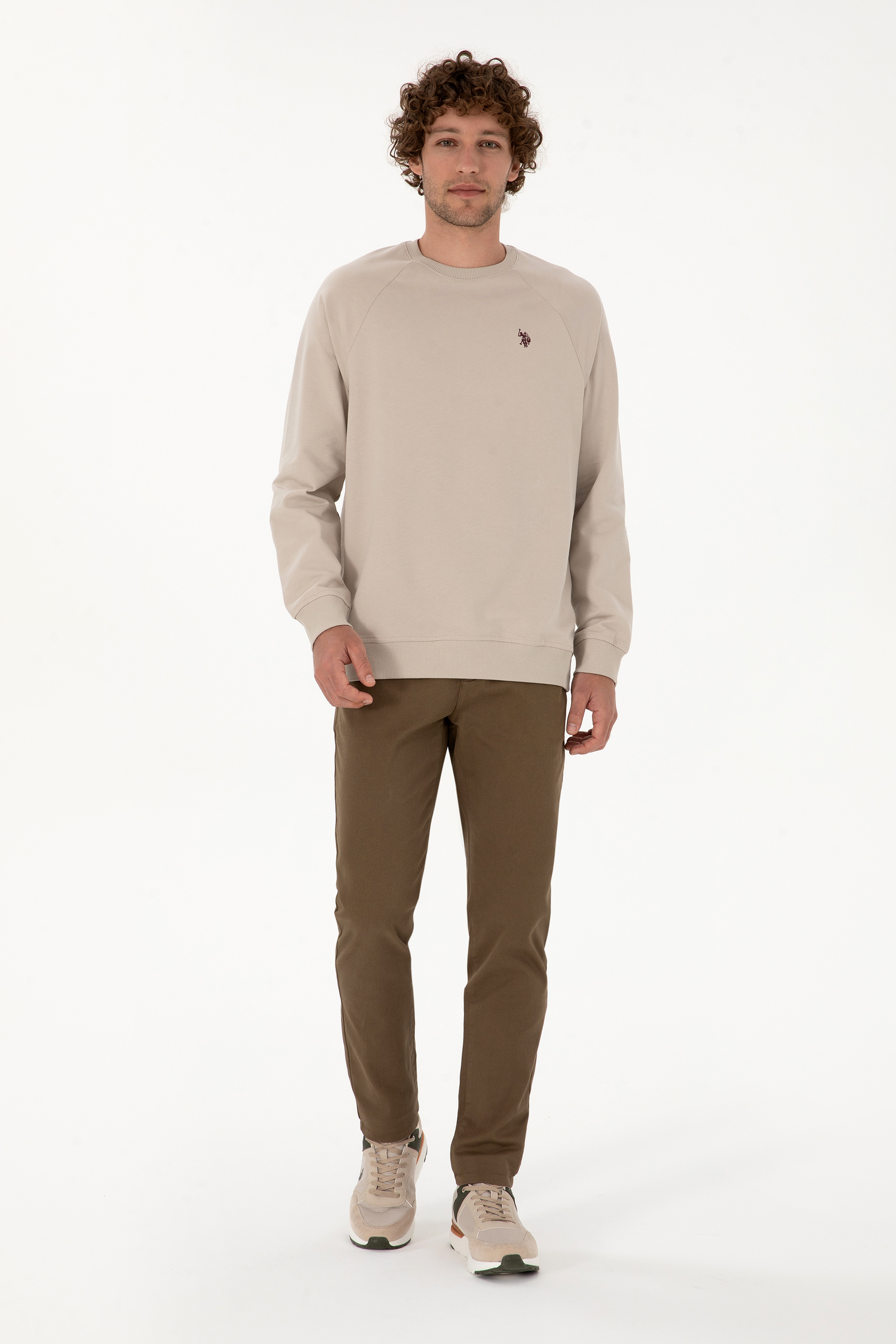 Erkek Slim Fit Haki Kanvas Pantolon