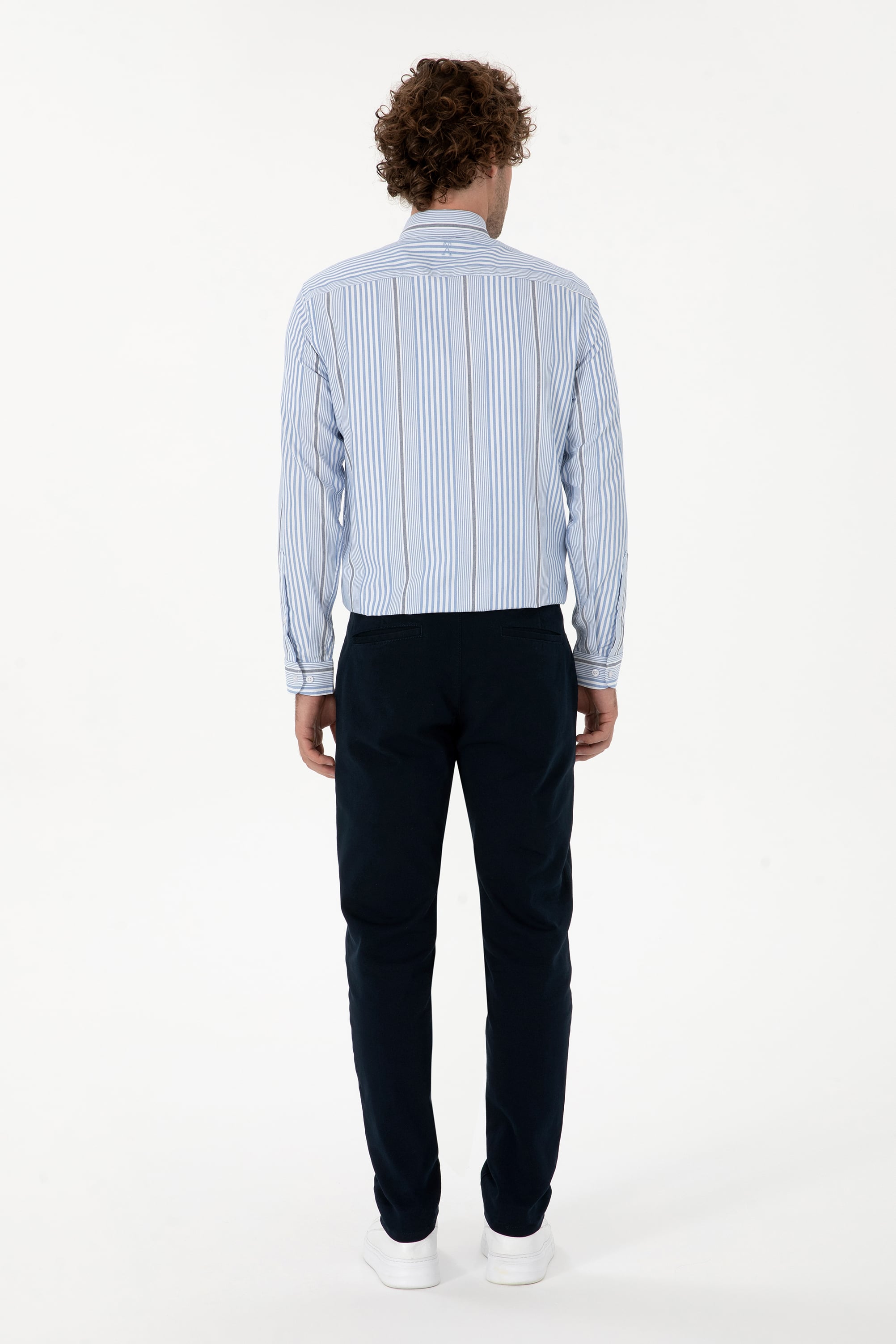 Erkek Slim Fit Lacivert Kanvas Pantolon - Image 4