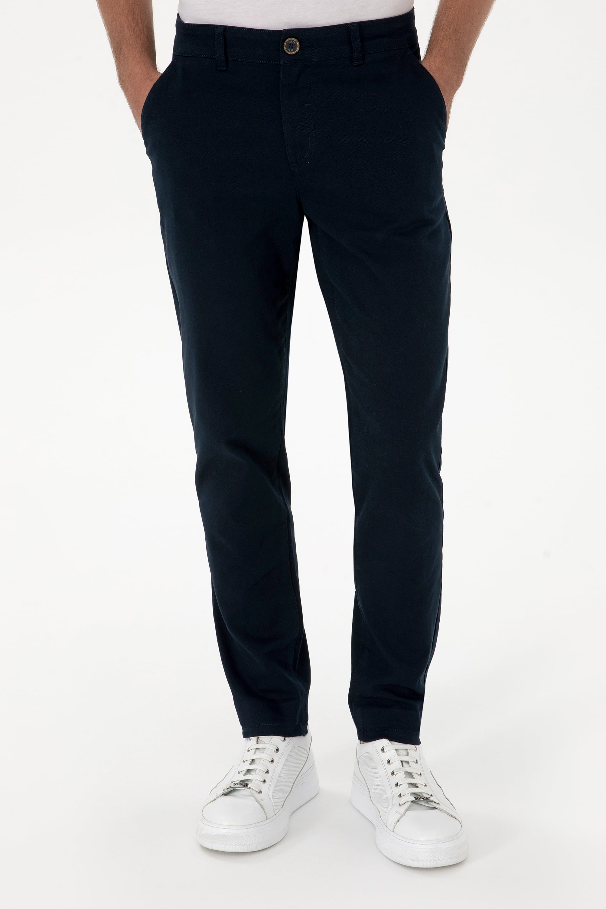 Erkek Slim Fit Lacivert Kanvas Pantolon - Image 2